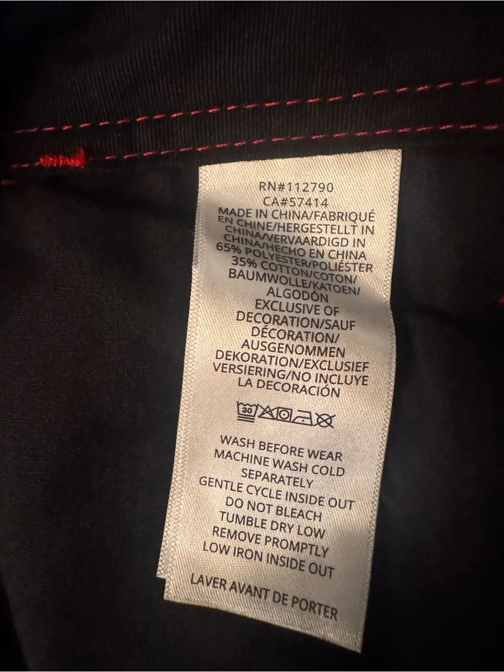 NWT True Religion Men’s 32 Black Red Stitch Baggy Cargo Pants 108335